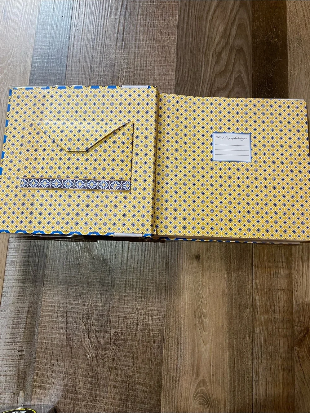 Vera Bradley Blue and Yellow Floral Photo Album with White Bow Accent